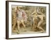 Philoctete Vise Ulysse Avec L'arc D'hercule - Oeuvre De Asmus Jacob Carstens (1754-1798), Encre Et-Asmus Jacob Carstens-Framed Giclee Print