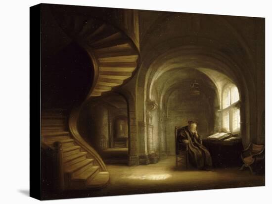 Philosophe au livre ouvert-Salomon Koninck-Stretched Canvas