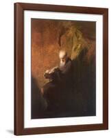 Philosopher Reading-Rembrandt van Rijn-Framed Art Print