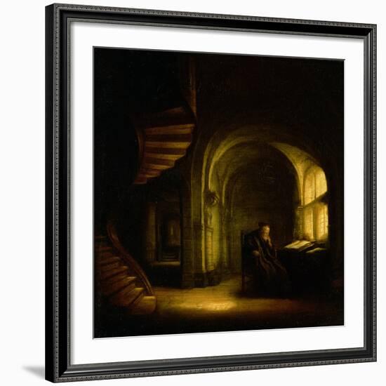 Philosopher with an Open Book, 1625-7-Rembrandt van Rijn-Framed Giclee Print