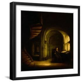 Philosopher with an Open Book, 1625-7-Rembrandt van Rijn-Framed Giclee Print