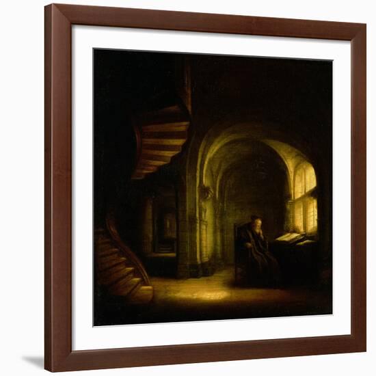 Philosopher with an Open Book, 1625-7-Rembrandt van Rijn-Framed Giclee Print