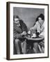 Philosopher Writer Jean Paul Sartre and Simone de Beauvoir Taking Tea Together-David Scherman-Framed Premium Photographic Print