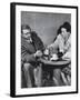 Philosopher Writer Jean Paul Sartre and Simone de Beauvoir Taking Tea Together-David Scherman-Framed Premium Photographic Print