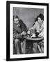 Philosopher Writer Jean Paul Sartre and Simone de Beauvoir Taking Tea Together-David Scherman-Framed Premium Photographic Print