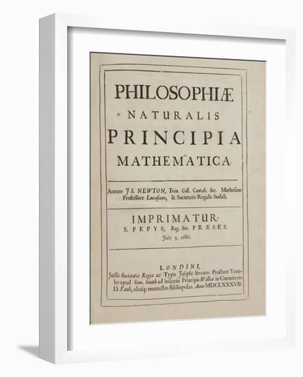 Philosophiae Naturalis Principia Mathematica-Sir Isaac Newton-Framed Giclee Print