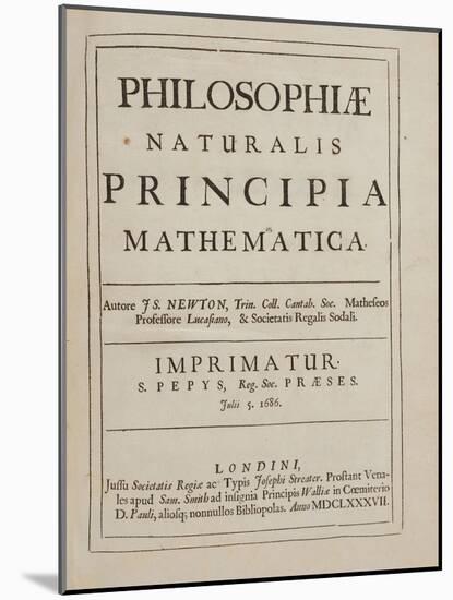 Philosophiae Naturalis Principia Mathematica-Sir Isaac Newton-Mounted Giclee Print