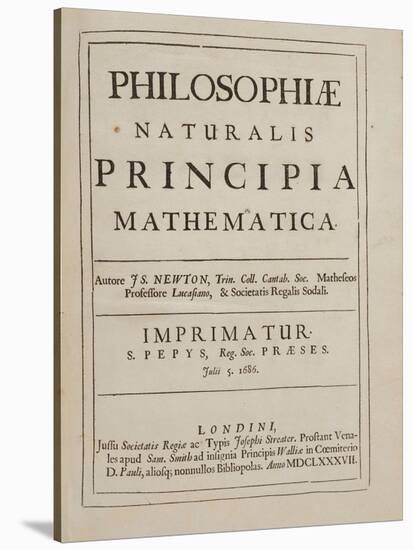 Philosophiae Naturalis Principia Mathematica-Sir Isaac Newton-Stretched Canvas