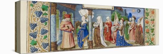 Philosophy Presenting the Seven Liberal Arts to Boethius, Ca 1465-null-Stretched Canvas