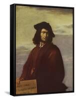 Philosophy, self portrait by Italian artist Salvator Rosa-Salvator Rosa-Framed Stretched Canvas