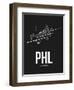 PHL Philadelphia Airport Black-NaxArt-Framed Art Print