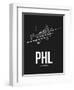 PHL Philadelphia Airport Black-NaxArt-Framed Art Print