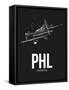 PHL Philadelphia Airport Black-NaxArt-Framed Stretched Canvas