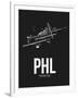 PHL Philadelphia Airport Black-NaxArt-Framed Art Print