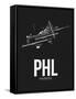 PHL Philadelphia Airport Black-NaxArt-Framed Stretched Canvas