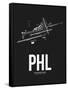 PHL Philadelphia Airport Black-NaxArt-Framed Stretched Canvas