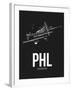 PHL Philadelphia Airport Black-NaxArt-Framed Art Print