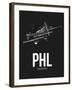 PHL Philadelphia Airport Black-NaxArt-Framed Art Print