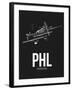 PHL Philadelphia Airport Black-NaxArt-Framed Art Print