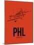 PHL Philadelphia Airport Orange-NaxArt-Mounted Art Print