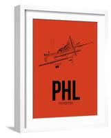 PHL Philadelphia Airport Orange-NaxArt-Framed Art Print