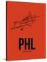 PHL Philadelphia Airport Orange-NaxArt-Stretched Canvas