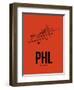 PHL Philadelphia Airport Orange-NaxArt-Framed Art Print