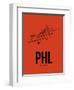 PHL Philadelphia Airport Orange-NaxArt-Framed Art Print