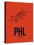 PHL Philadelphia Airport Orange-NaxArt-Stretched Canvas