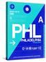 PHL Philadelphia Luggage Tag 1-NaxArt-Stretched Canvas