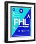 PHL Philadelphia Luggage Tag 1-NaxArt-Framed Art Print