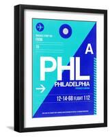 PHL Philadelphia Luggage Tag 1-NaxArt-Framed Art Print