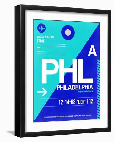 PHL Philadelphia Luggage Tag 1-NaxArt-Framed Art Print