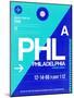 PHL Philadelphia Luggage Tag 1-NaxArt-Mounted Art Print