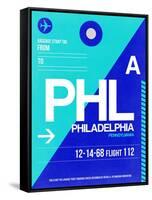 PHL Philadelphia Luggage Tag 1-NaxArt-Framed Stretched Canvas
