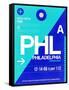 PHL Philadelphia Luggage Tag 1-NaxArt-Framed Stretched Canvas