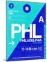 PHL Philadelphia Luggage Tag 1-NaxArt-Mounted Art Print