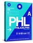 PHL Philadelphia Luggage Tag 1-NaxArt-Stretched Canvas