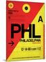 PHL Philadelphia Luggage Tag 2-NaxArt-Mounted Art Print