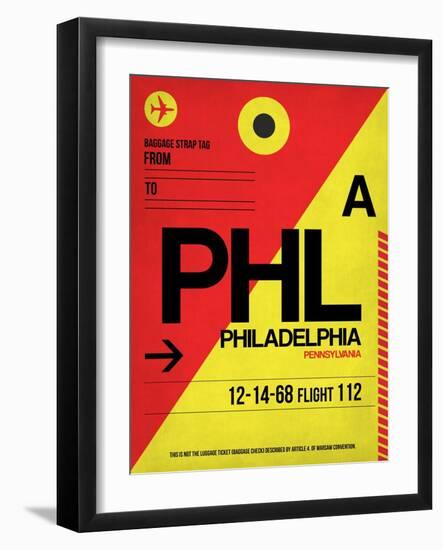 PHL Philadelphia Luggage Tag 2-NaxArt-Framed Art Print