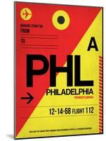 PHL Philadelphia Luggage Tag 2-NaxArt-Mounted Art Print