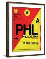 PHL Philadelphia Luggage Tag 2-NaxArt-Framed Art Print