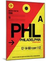 PHL Philadelphia Luggage Tag 2-NaxArt-Mounted Art Print