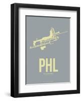 Phl Philadelphia Poster 1-NaxArt-Framed Art Print