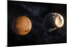 Phobos and Mars, Artwork-null-Mounted Photographic Print