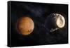 Phobos and Mars, Artwork-null-Framed Stretched Canvas