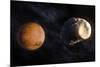 Phobos and Mars, Artwork-null-Mounted Photographic Print
