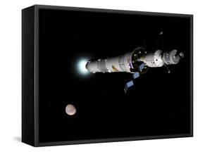 Phobos Mission Rocket Brakes for Mars Orbit-Stocktrek Images-Framed Stretched Canvas