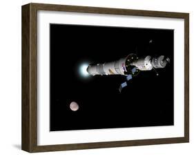 Phobos Mission Rocket Brakes for Mars Orbit-Stocktrek Images-Framed Photographic Print