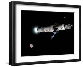 Phobos Mission Rocket Brakes for Mars Orbit-Stocktrek Images-Framed Photographic Print